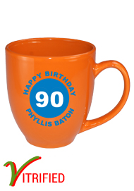 15 oz glossy vitrified bistro coffee mugs - california orange15 oz glossy vitrified bistro coffee mugs - california orange