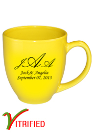 15 oz glossy vitrified bistro coffee mugs - Lemon Yellow15 oz glossy vitrified bistro coffee mugs - Lemon Yellow