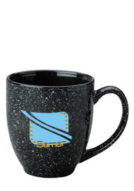 15 oz speckled new mexico custom printed bistro mug - black15 oz speckled new mexico custom printed bistro mug - black