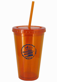 16 oz Tangerine Journey customizable travel cup16 oz Tangerine Journey customizable travel cup