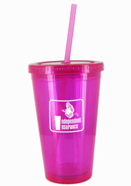 16 oz Magenta journey travel cup with lid and straw16 oz Magenta journey travel cup with lid and straw