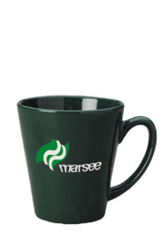 12 oz glossy latte coffee mug - green12 oz glossy latte coffee mug - green
