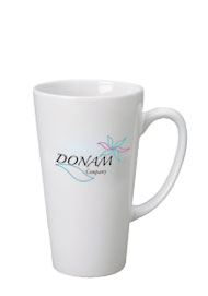 16 oz glossy funnel latte mug - white16 oz glossy funnel latte mug - white