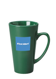 16 oz glossy funnel latte mug - green16 oz glossy funnel latte mug - green