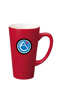 16 oz glossy funnel latte mug - red out16 oz glossy funnel latte mug - red out