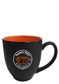 15 oz Custom Designed matte black out orange in hilo bistro mugs15 oz Custom Designed matte black out orange in hilo bistro mugs