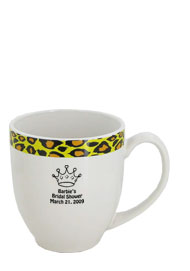 15 oz Unique glossy bistro coffee mugs - Kenya Leopard