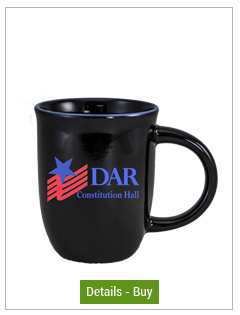 14 oz Salem Gloss Black Custom Mug with Ocean Blue Halo Accent14 oz Salem Gloss Black Custom Mug with Ocean Blue Halo Accent