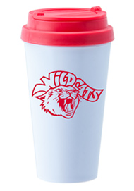 14 oz. Double Wall Sedici travel mug w/red lid14 oz. Double Wall Sedici travel mug w/red lid