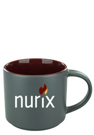 16 oz Satin Finish Grey Out/Maroon Gloss In Norwich Stacking Mug16 oz Satin Finish Grey Out/Maroon Gloss In Norwich Stacking Mug