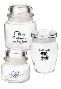 Personalized Wedding Glass Candy Jar Favors