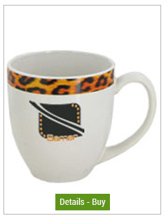 CLOSEOUT - 15 oz glossy bistro coffee mugs - Kenya CheetahCLOSEOUT - 15 oz glossy bistro coffee mugs - Kenya Cheetah