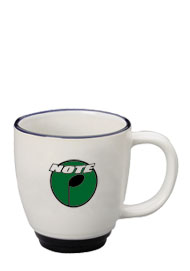 14 oz halo bistro white body mug - cobalt trim