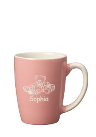 12.5 oz san diego pastel mug - pink out - white in12.5 oz san diego pastel mug - pink out - white in
