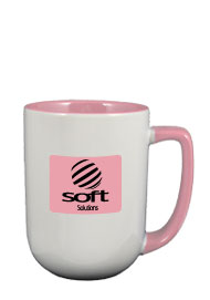 17 oz bakersfield tailor made two tone coffee mugs - pink17 oz bakersfield tailor made two tone coffee mugs - pink