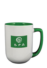 17 oz bakersfield coffee mug - green in & handle17 oz bakersfield coffee mug - green in & handle