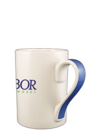 13 oz orlando coffee mug w/ blue handle13 oz orlando coffee mug w/ blue handle