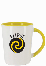 12 oz glossy sorrento coffee mugs - Yellow and White12 oz glossy sorrento coffee mugs - Yellow and White