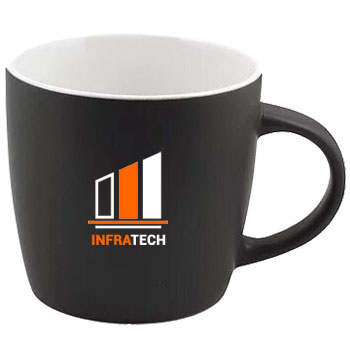 12 oz Effect Two Tone Matte Finish Black Out/White In Mug