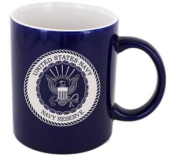 CLOSEOUT - 11 oz Cobalt Blue Out - White In Duo Tone Coffee Mug