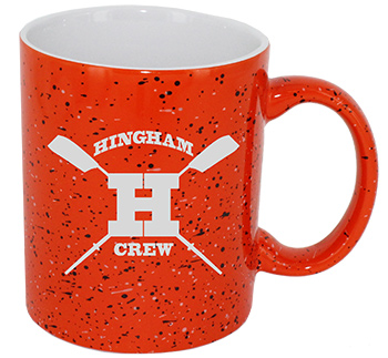 CLOSEOUT - 11 oz Orange Santa Fe Speckled C-Handle Coffee Mug