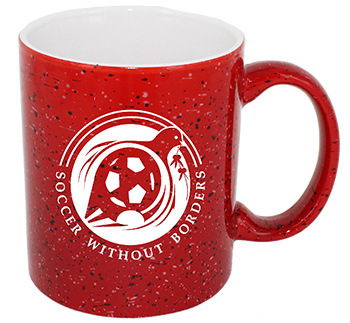 CLOSEOUT - 11 oz Red Santa Fe Speckled C-Handle Coffee Mug