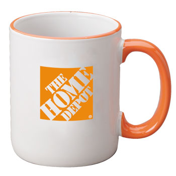 CLOSEOUT - 11 oz halo ceramic coffee mug - orange