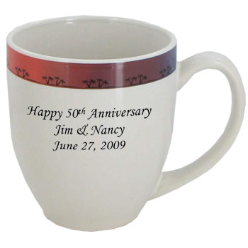 15 oz Personalized glossy bistro coffee mugs - Jamaica Palm