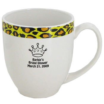 15 oz Unique glossy bistro coffee mugs - Kenya Leopard