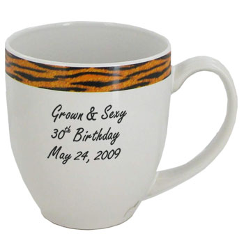 15 oz glossy custom bistro coffee mugs - Kenya Tiger