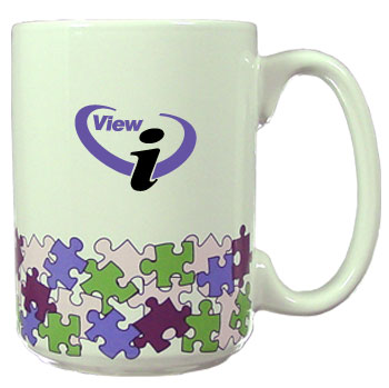 CLOSEOUT - 15 oz el grande designer mug - Purple puzzle