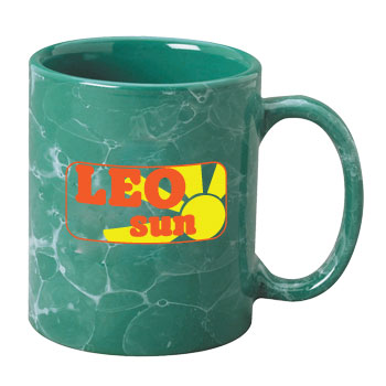CLOSEOUT - 11 oz Green Marbleized Ceramic Coffee Mug