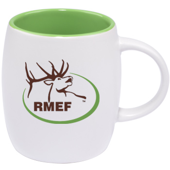 14 oz Vero Mug - Silk White Out/Gloss Lime Green In