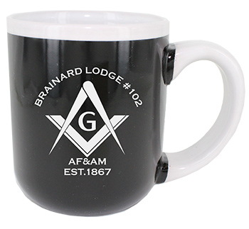 CLOSEOUT - 16 oz Vegas Two Tone mug - Black out/White in