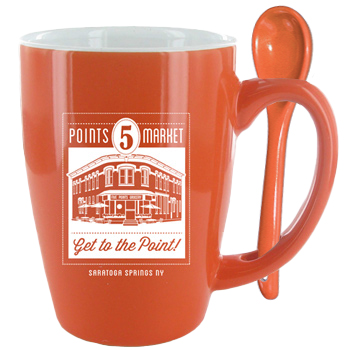 CLOSEOUT - 16 oz. Orange Ursa Endeavour Spoon Mug/Orange Spoon