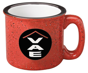 15 oz campfire stoneware speckled mug - red out