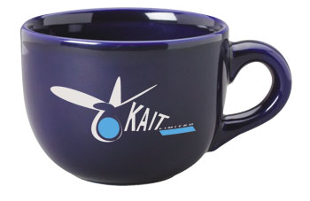 16 oz ceramic latte mug - cobalt blue