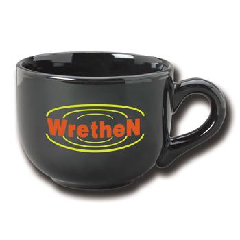 16 oz ceramic latte mug - black