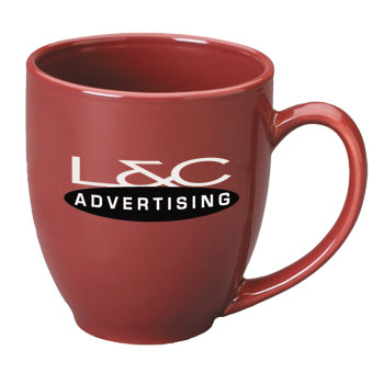 15 oz glossy bistro coffee mugs - maroon