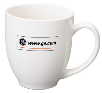 15 oz glossy unique bistro coffee mugs - white