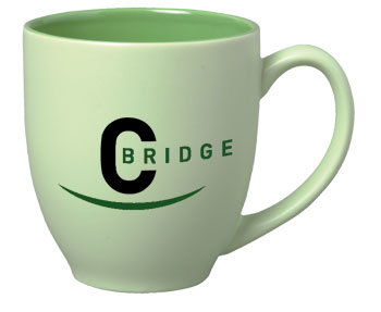 15 oz matte finish custom printed bistro mug  - green