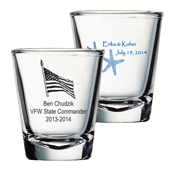 Customized 1.75 oz shot glass - clear