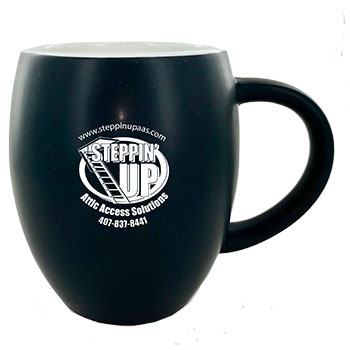 CLOSEOUT - 16 oz New York Barrel Mug - Black Out/White In