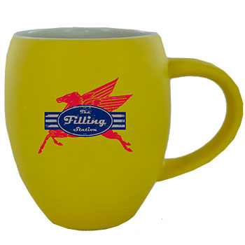 CLOSEOUT - 16 oz New York Barrel Mug - Yellow Out/White In