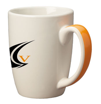 11 oz accent color handle mug - orange