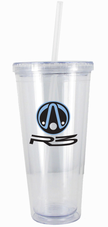 CLOSEOUT - 24 oz Clear journey travel cup with lid and straw