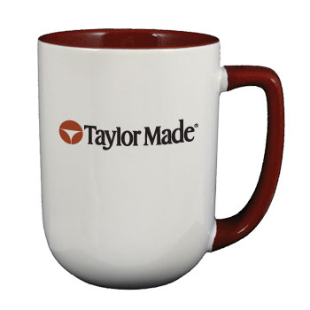 17 oz bakersfield two tone coffee mugs - maroon