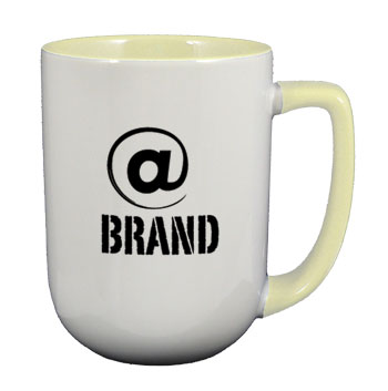 17 oz bakersfield custom crafted two tone coffee mugs - cream