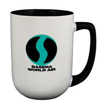 17 oz bakersfield coffee mug - black in & handle
