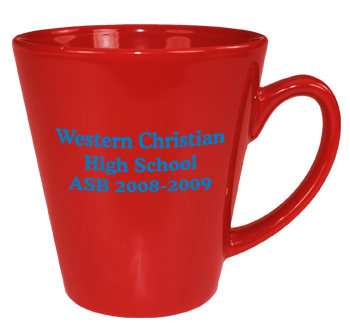 12 oz glossy latte coffee mug - red out